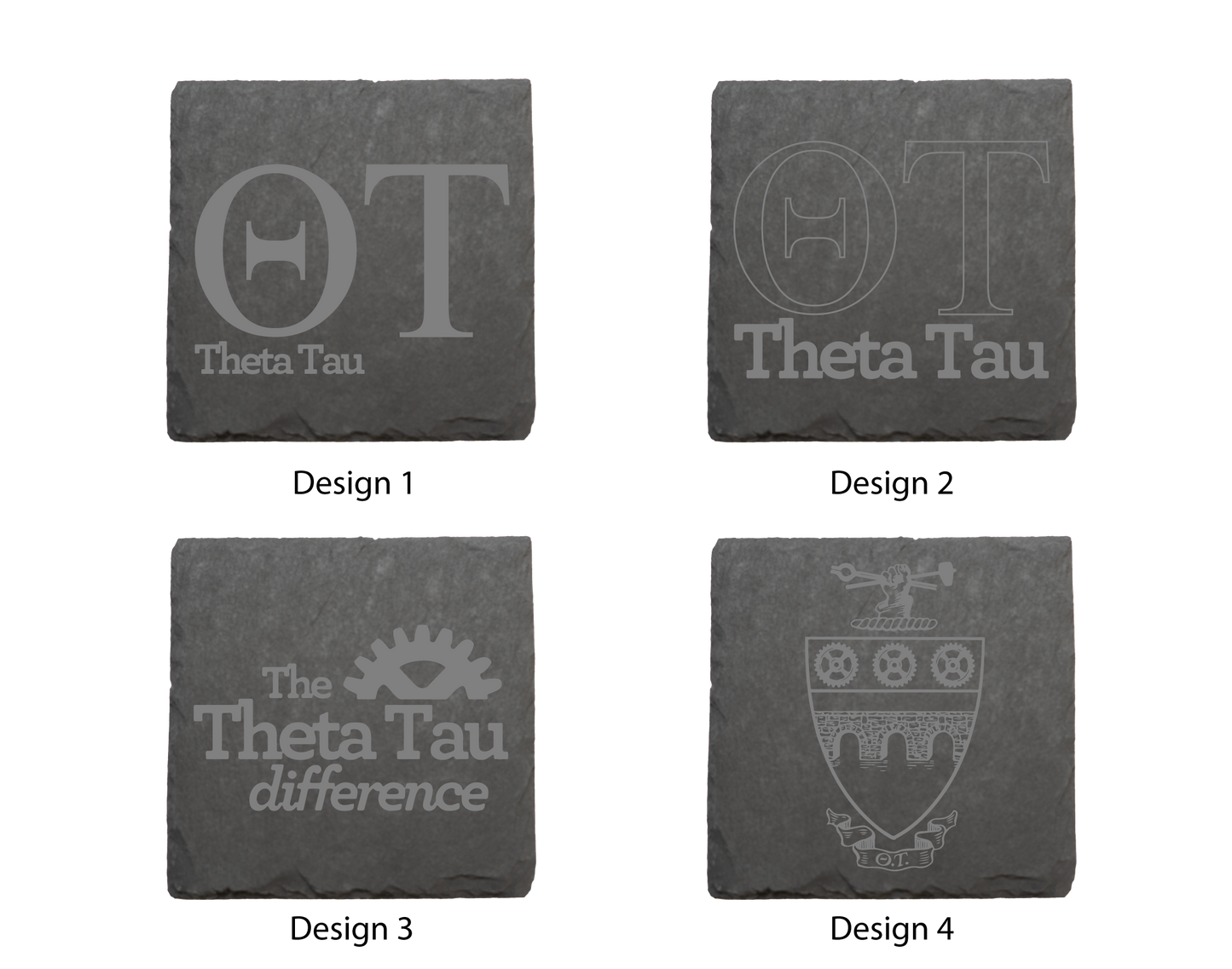 Theta Tau Stone Coasters - 4-Pack