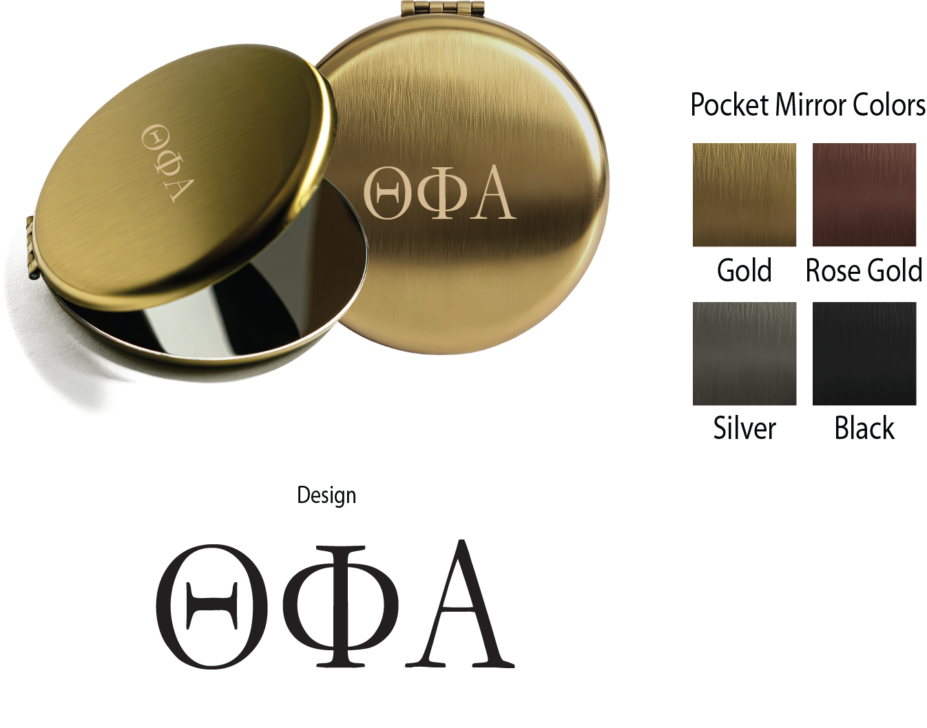 Theta Phi Alpha Lettered Pocket Mirrors