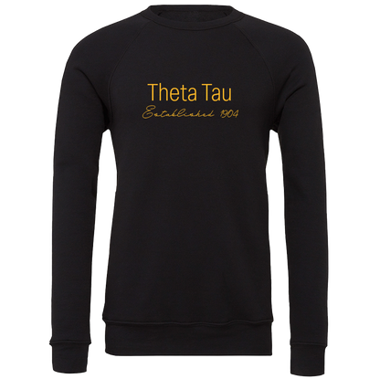 Theta Tau Embroidered Printed Name Crewneck Sweatshirts