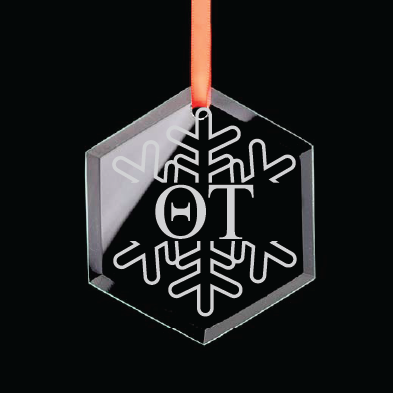 Theta Tau Hexagon Single-Snowflake Ornament