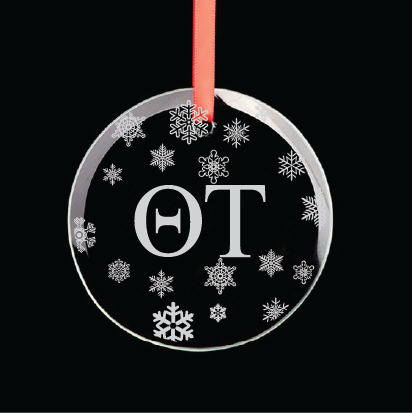 Theta Tau Round Multi-Snowflake Ornament