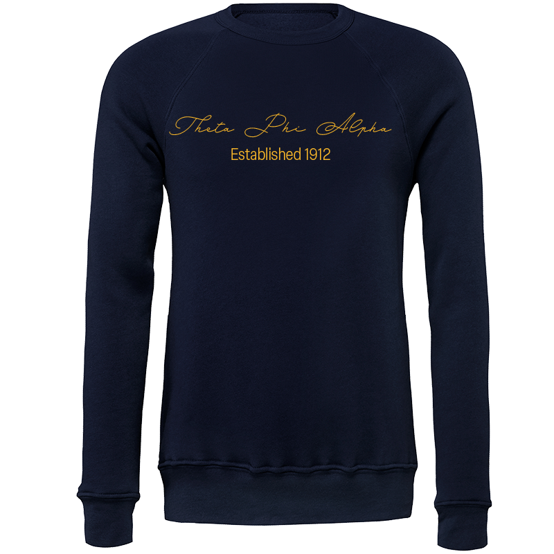 Theta Phi Alpha Embroidered Scripted Name Crewneck Sweatshirts