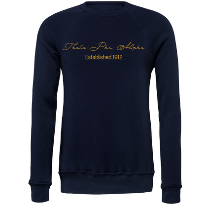 Theta Phi Alpha Embroidered Scripted Name Crewneck Sweatshirts