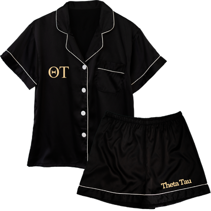 Theta Tau Embroidered Ladies' Pajama Sets