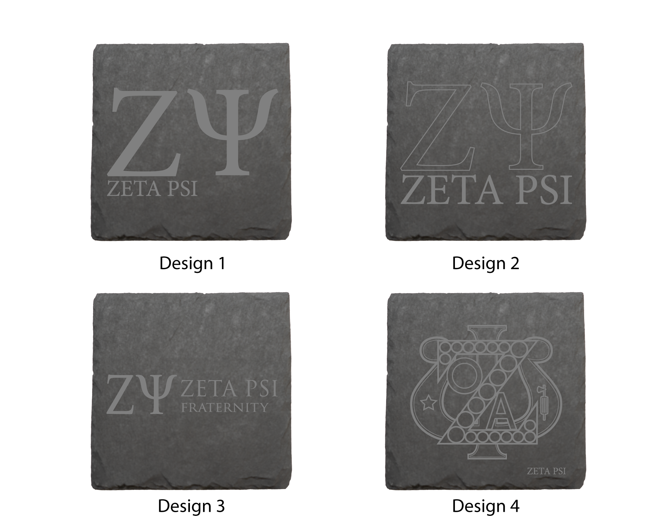 Zeta Psi Fraternity, Inc. Stone Coasters - 4-Pack