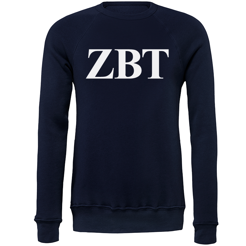 Zeta Beta Tau Lettered Crewneck Sweatshirts