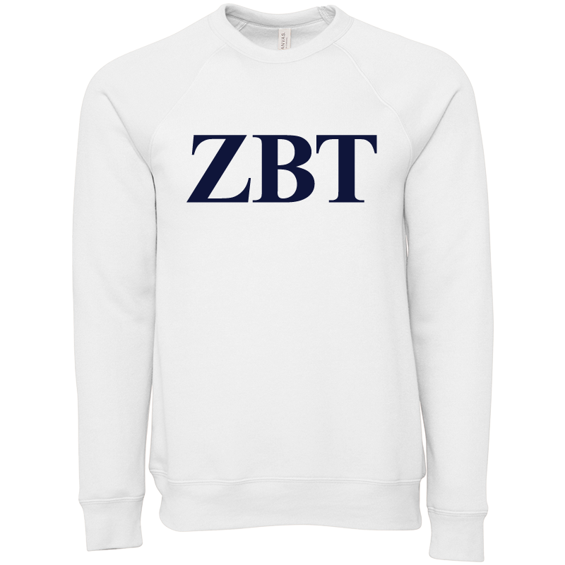 Zeta Beta Tau Lettered Crewneck Sweatshirts