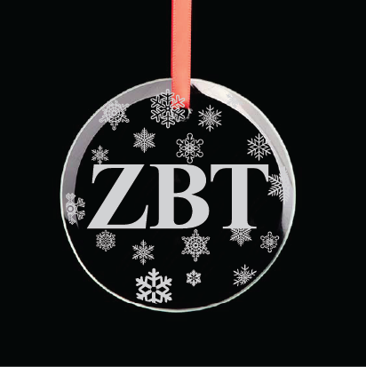 Zeta Beta Tau Round Multi-Snowflake Ornament