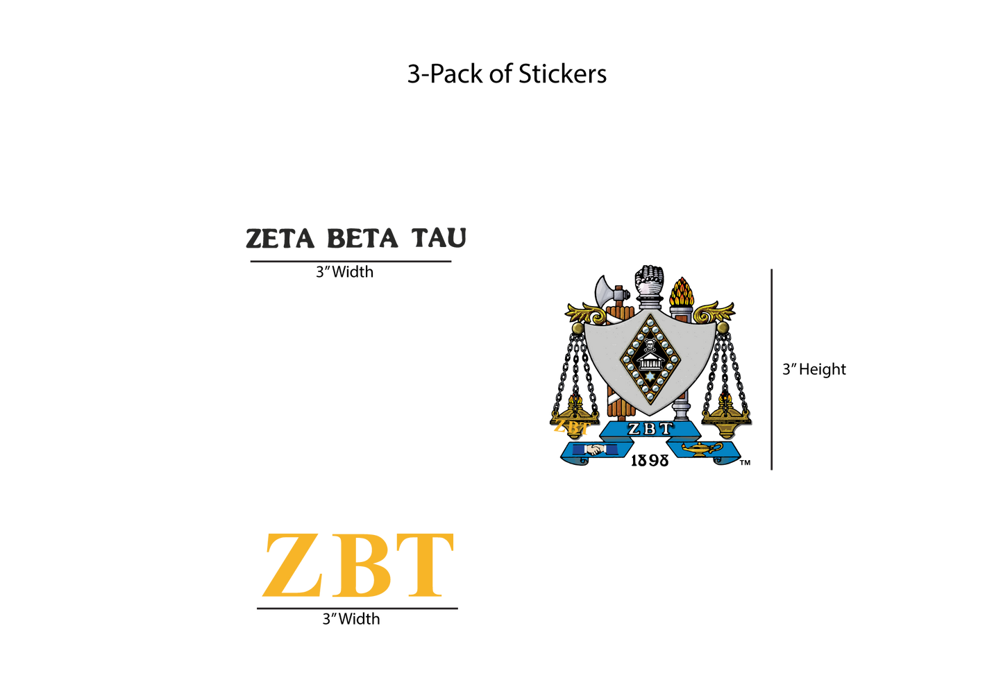 Zeta Beta Tau Stickers