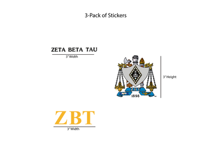 Zeta Beta Tau Stickers
