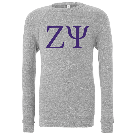Zeta Psi Embroidered Lettered Crewneck Sweatshirts