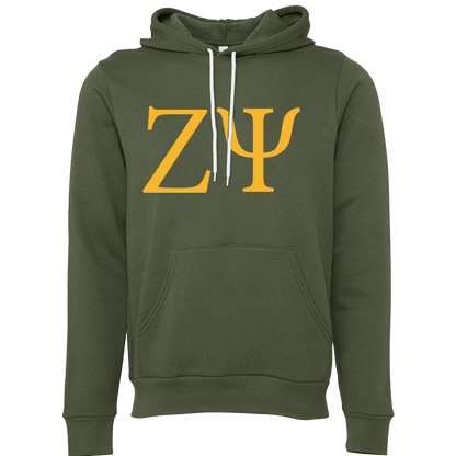 Zeta Psi Lettered Hooded Sweatshirts