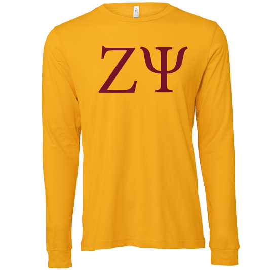 Zeta Psi Lettered Long Sleeve T-Shirts