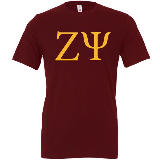 Zeta Psi Lettered Short Sleeve T-Shirts