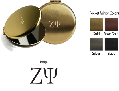 Zeta Psi Lettered Pocket Mirrors