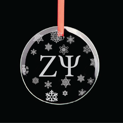 Zeta Psi Round Multi-Snowflake Ornament