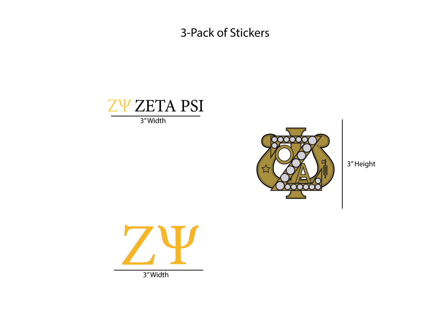 Zeta Psi Fraternity, Inc. Stickers
