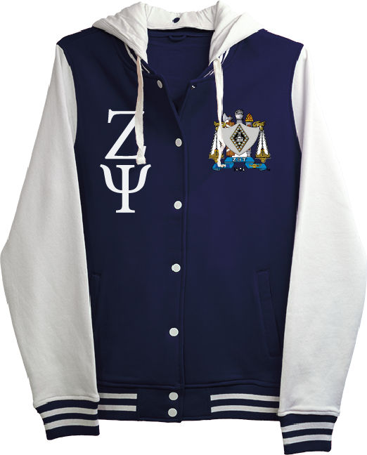 Zeta Psi Fraternity Varsity Hooded Sweatshirt