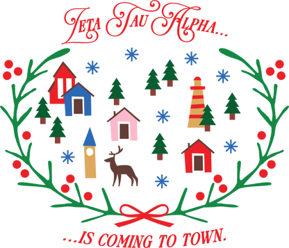 Zeta Tau Alpha Christmas Village Crewneck
