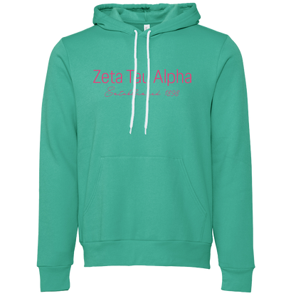 Zeta Tau Alpha Embroidered Printed Name Hooded Sweatshirts