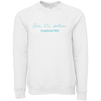 Zeta Tau Alpha Embroidered Scripted Name Crewneck Sweatshirts