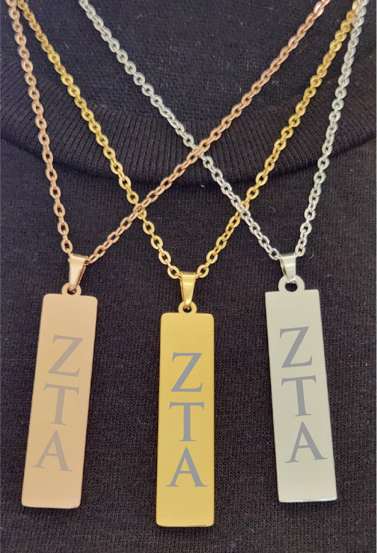 Zeta Tau Alpha Lettered Necklaces