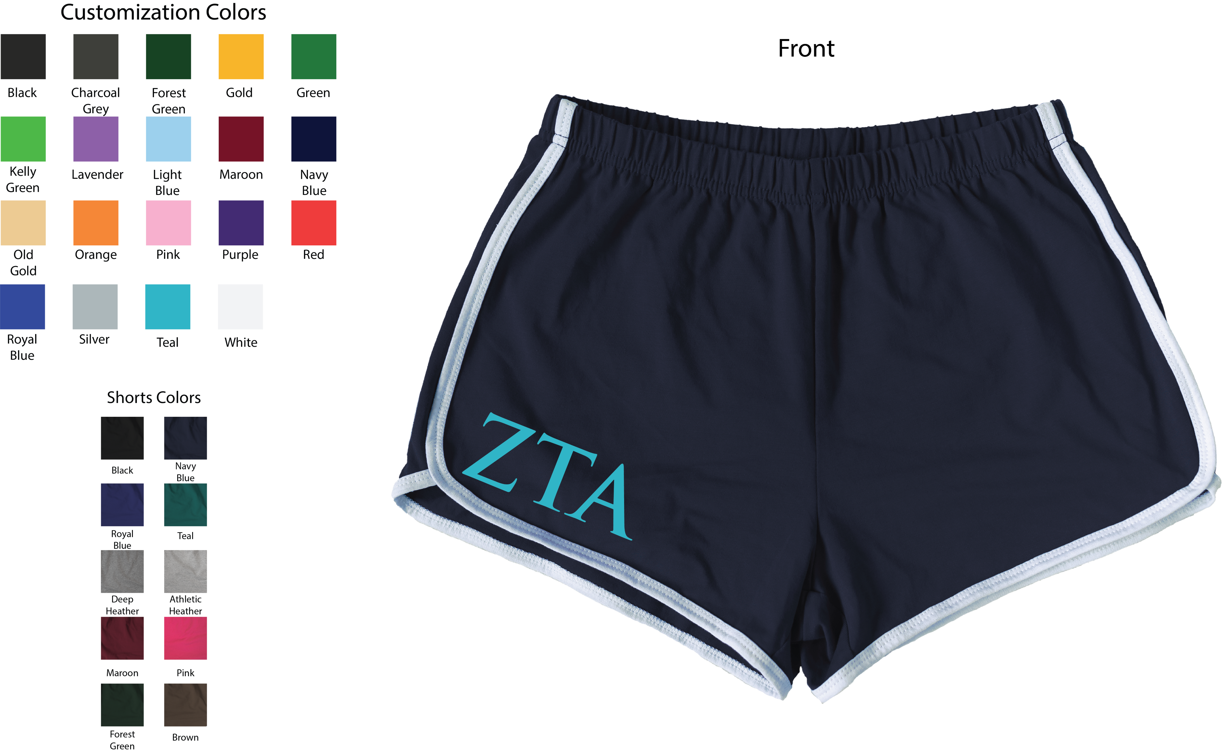 Zeta Tau Alpha Lettered Women's Shorts