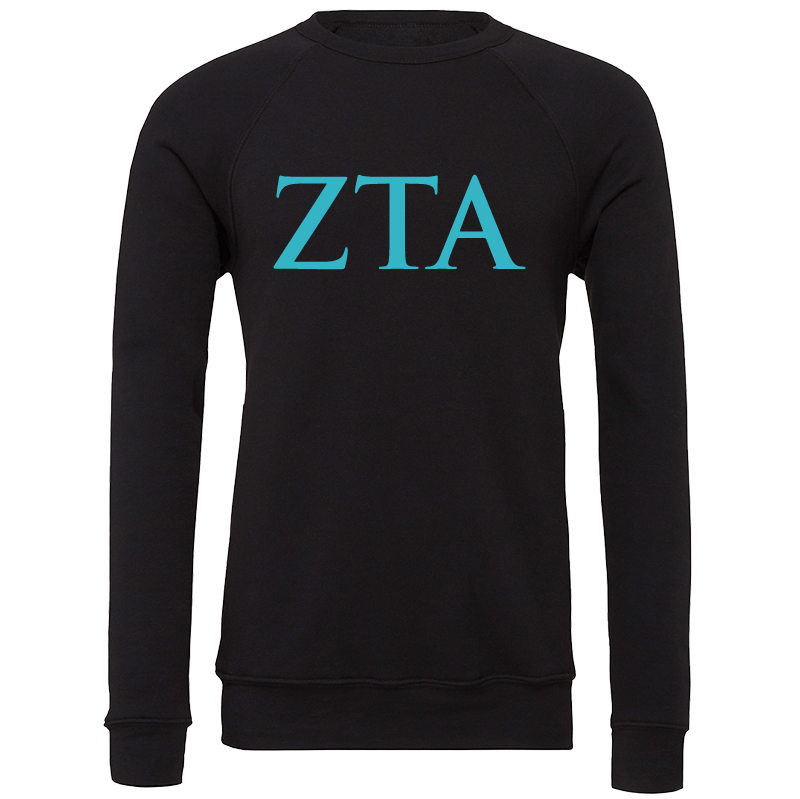 Zeta Tau Alpha Lettered Crewneck Sweatshirts