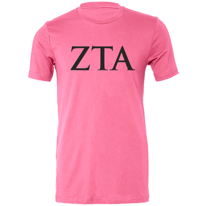 Zeta Tau Alpha Lettered Short Sleeve T-Shirts