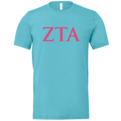 Zeta Tau Alpha Lettered Short Sleeve T-Shirts