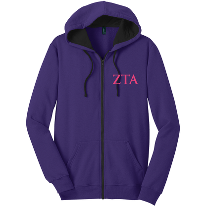 Zeta Tau Alpha Zip-Up Hooded Sweatshirts