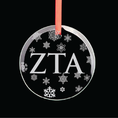 Zeta Tau Alpha Round Multi-Snowflake Ornament