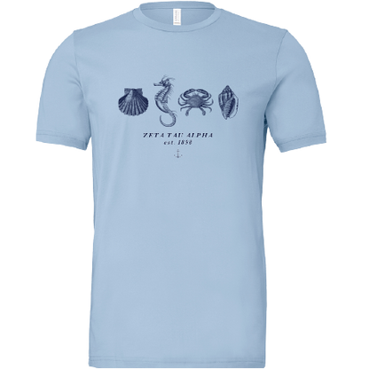 Zeta Tau Alpha Nautical Graphic T-Shirts