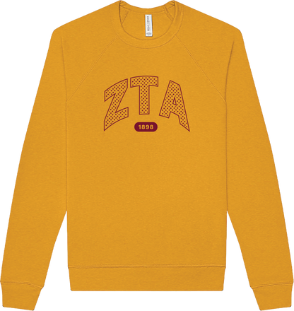 Zeta Tau Alpha Varsity Polka Dot Crewneck