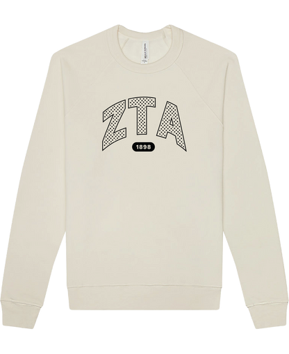 Zeta Tau Alpha Varsity Polka Dot Crewneck