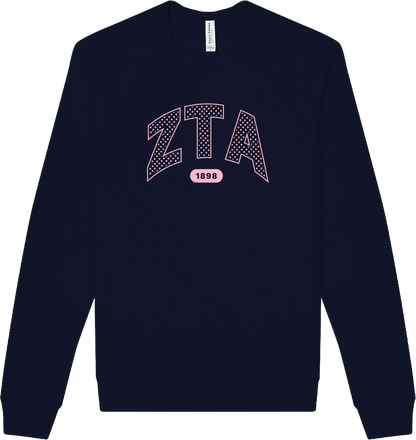 Zeta Tau Alpha Varsity Polka Dot Crewneck