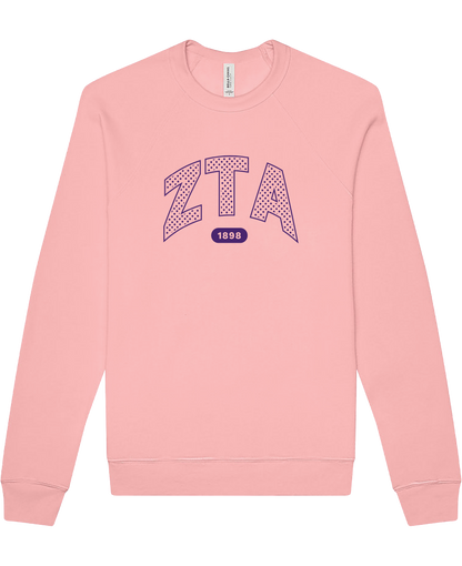 Zeta Tau Alpha Varsity Polka Dot Crewneck