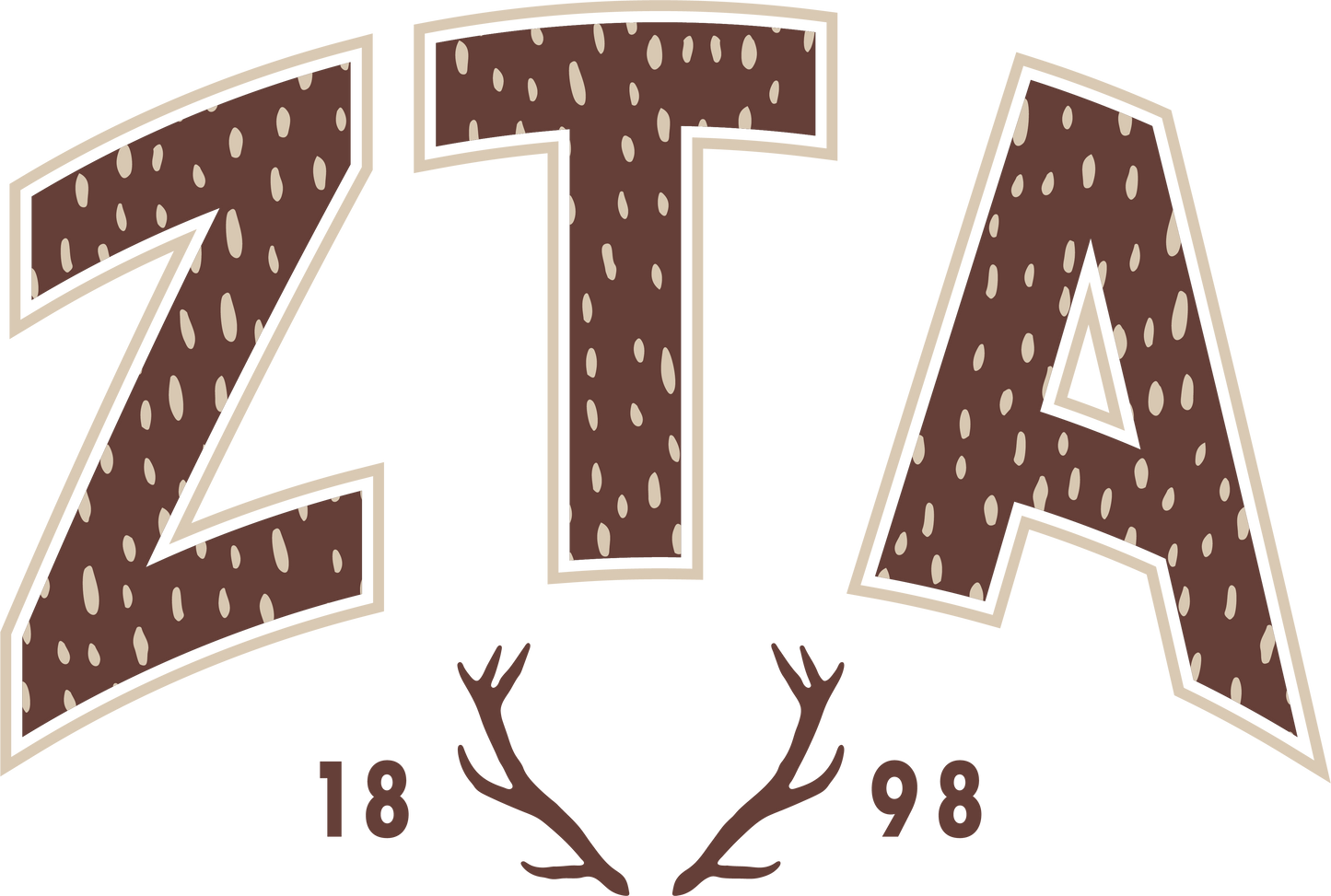 Zeta Tau Alpha Fawn Print Varsity Hoodie