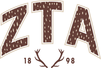 Zeta Tau Alpha Fawn Print Varsity Hoodie