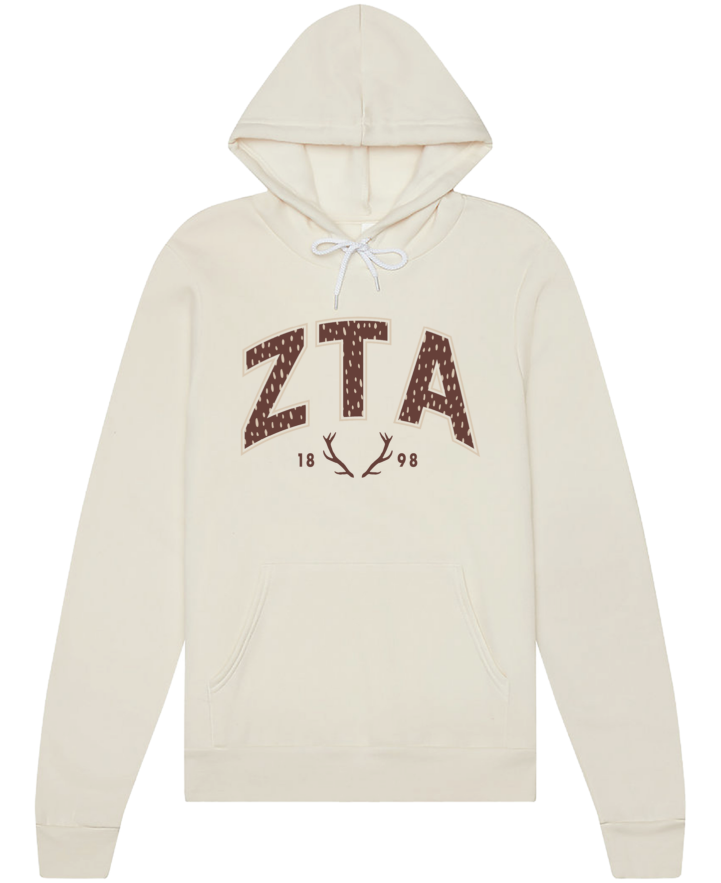 Zeta Tau Alpha Fawn Print Varsity Hoodie