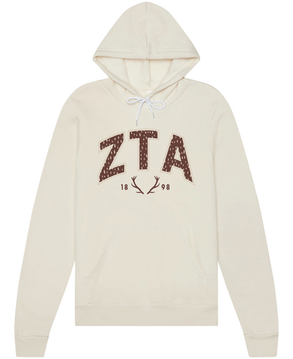 Zeta Tau Alpha Fawn Print Varsity Hoodie