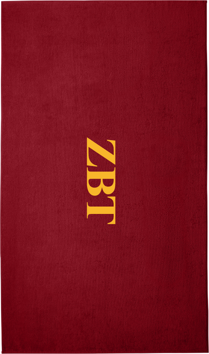 Zeta Beta Tau Lettered Beach Towels
