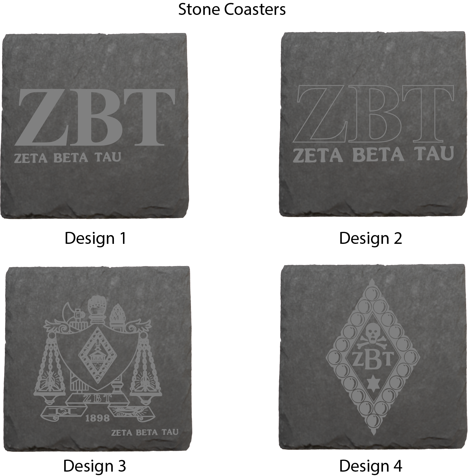 Zeta Beta Tau Stone Coasters - 4-Pack