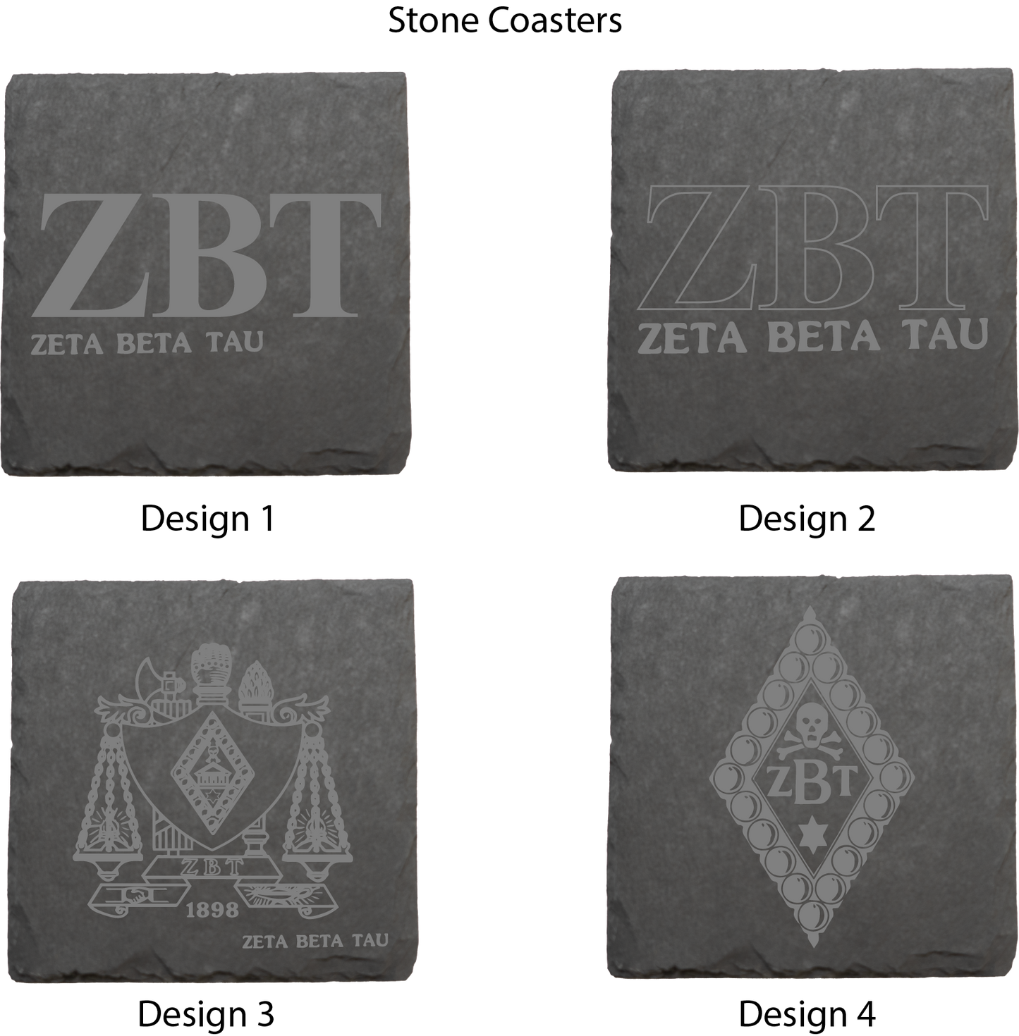 Zeta Beta Tau Stone Coasters - 4-Pack