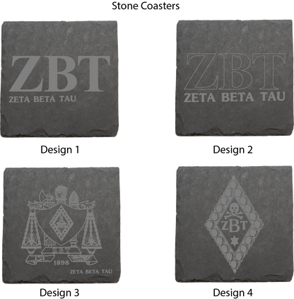 Zeta Beta Tau Stone Coasters - 4-Pack