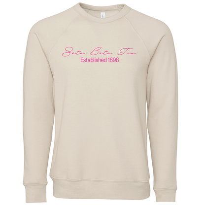 Zeta Beta Tau Embroidered Scripted Name Crewneck Sweatshirts