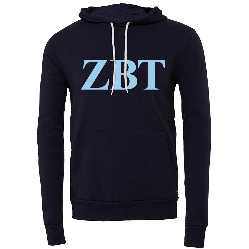 Zeta Beta Tau Lettered Hooded Sweatshirts