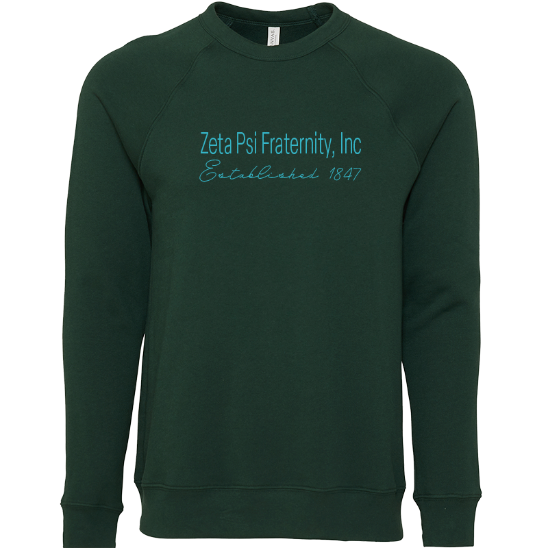 Zeta Psi Fraternity, Inc. Embroidered Printed Name Crewneck Sweatshirts