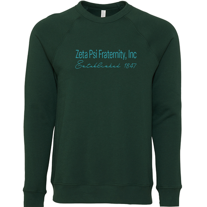 Zeta Psi Fraternity, Inc. Embroidered Printed Name Crewneck Sweatshirts