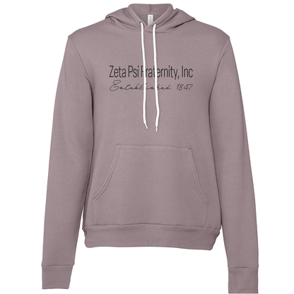 Zeta Psi Fraternity, Inc. Embroidered Printed Name Hooded Sweatshirts